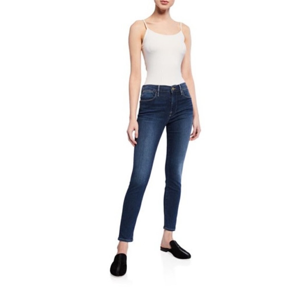 FRAME 25” Le High Skinny LHSK230 Baylis Dark Blue Wash Skinny Jeans